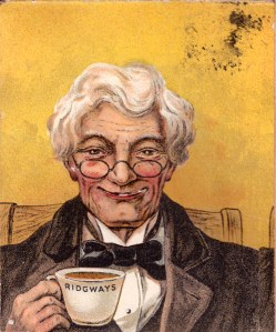 He puts his cup down for a moment