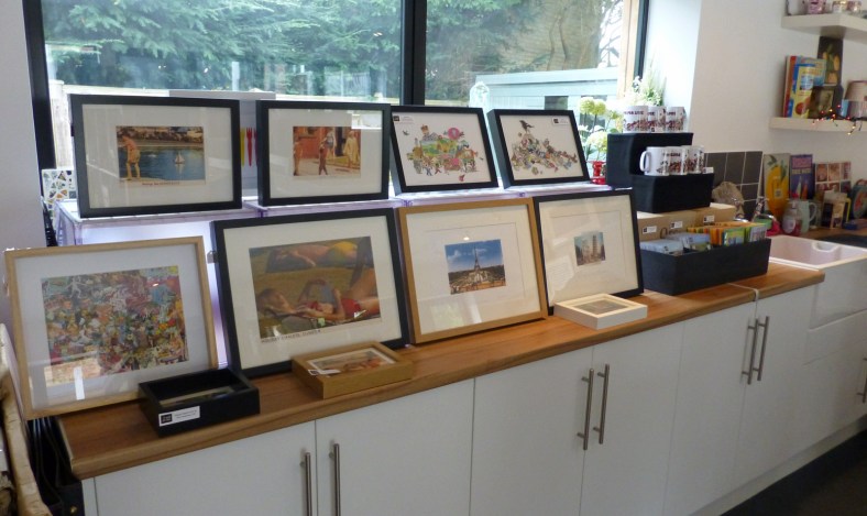Digital prints, collages, mugs and cards - it's like the RA shop!